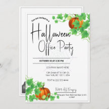 Tarjeta blanca Invitaciones de Office Halloween