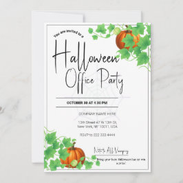 Tarjeta blanca Invitaciones de Office Halloween
