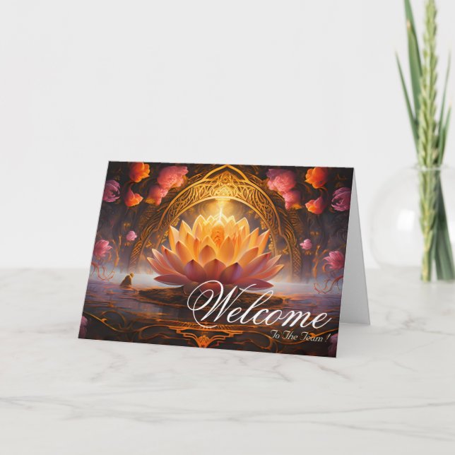 Tarjeta blanca mínima de bienvenida Lotus (Anverso)