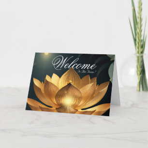 Tarjeta blanca mínima de bienvenida Lotus