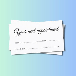 Tarjeta blanca mínima simple de la cita del salón