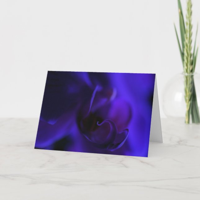Tarjeta blanca real de orquídeas azules, floral ex (Anverso)