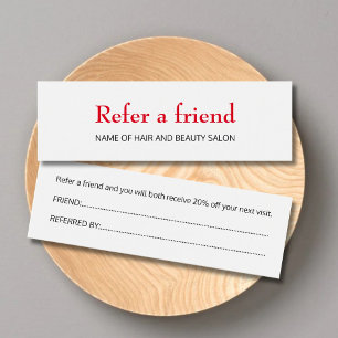 Tarjeta blanca roja limpia elegante simple de la