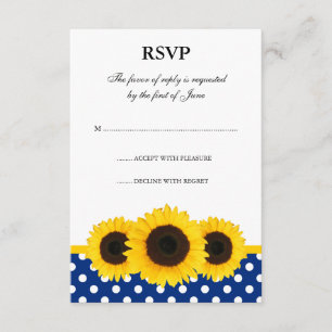 Tarjeta blanca y azul del girasol del lunar de la
