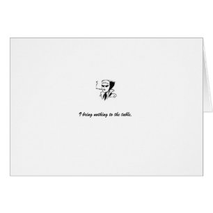 tarjeta: blanco "no traigo nada a la tabla "