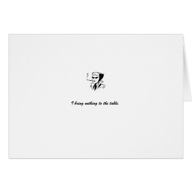 tarjeta: blanco "no traigo nada a la tabla " (Anverso (Horizontal))