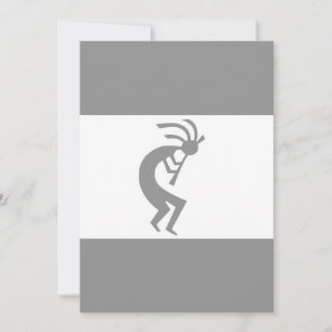 Tarjeta Blanco plateado Kokopelli1