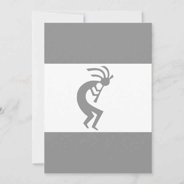 Tarjeta Blanco plateado Kokopelli1 (Anverso)