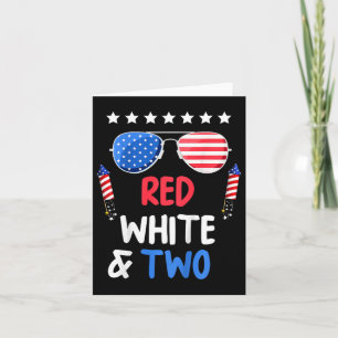 Tarjeta Blanco Rojo Y El Segundo Cumpleaños 4 De Julio Inf