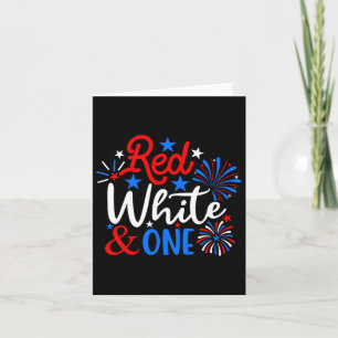 Tarjeta Blanco Rojo Y Un Patriota Del 1 De Julio Del 4