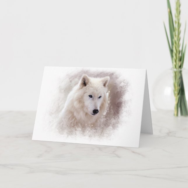 TARJETA BLANCO SIBERIANO HUSKY. (Anverso)