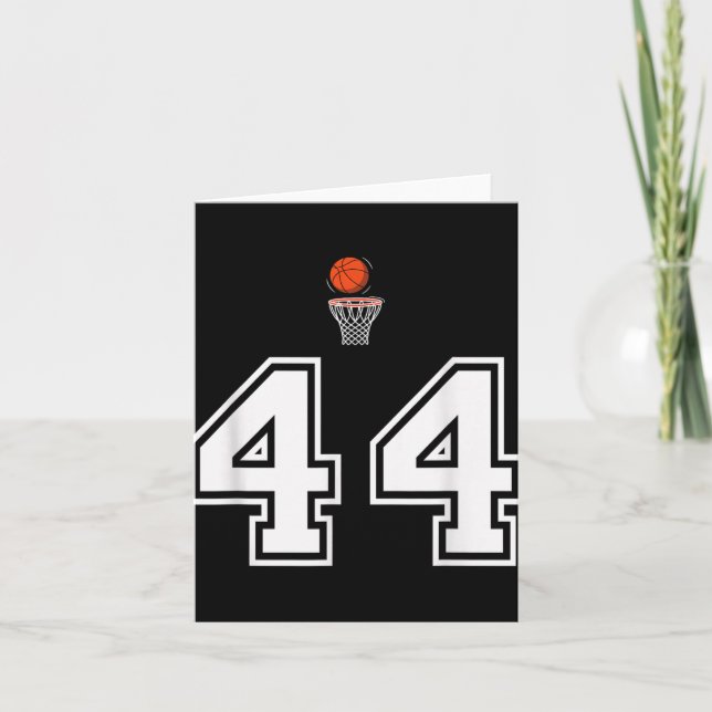 Tarjeta Blanco Vintage 44 estilo baloncesto (Anverso)