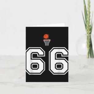 Tarjeta Blanco Vintage de estilo baloncesto 66