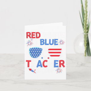 Tarjeta Blanco Y Blanco Rojo; Equipo De Maestros Azul 4 De