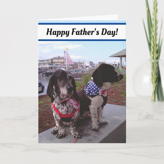 Tarjeta blanco y negro del día de dos padres de (Anverso)