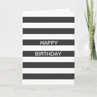 Tarjeta blanco y negro del feliz cumpleaños de la