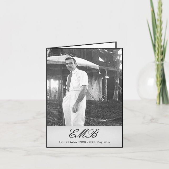 Tarjeta blanco y negro simple conmemorativa (Anverso)