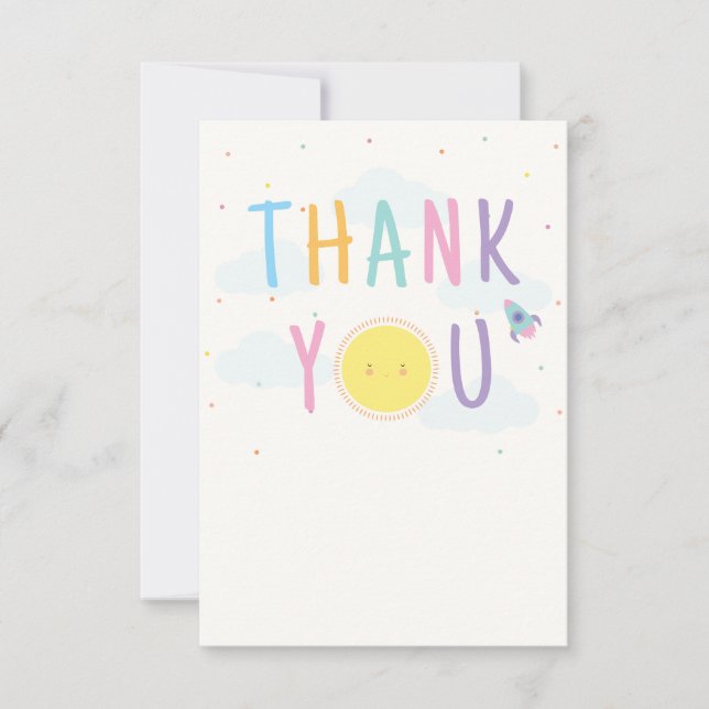 Tarjeta Blank Cute Sun Gracias (Anverso)