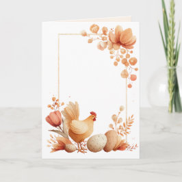 Tarjeta Blank Easter  Greeting Card with Chicken