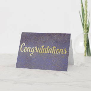 Tarjeta Blank Felicitaciones Azul y Oro