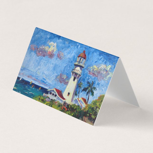 Tarjeta Blank Hawaiian Diamondhead Lighthouse (Anverso)