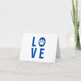 Tarjeta BLANK Love with Paw Print (Gatos, Perros, 