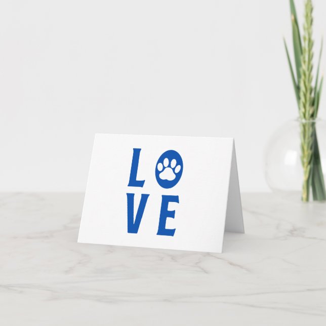 Tarjeta BLANK Love with Paw Print (Gatos, Perros,  (Anverso)