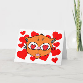 Tarjeta Blanqueado dentro de labios enrollados gatito con 