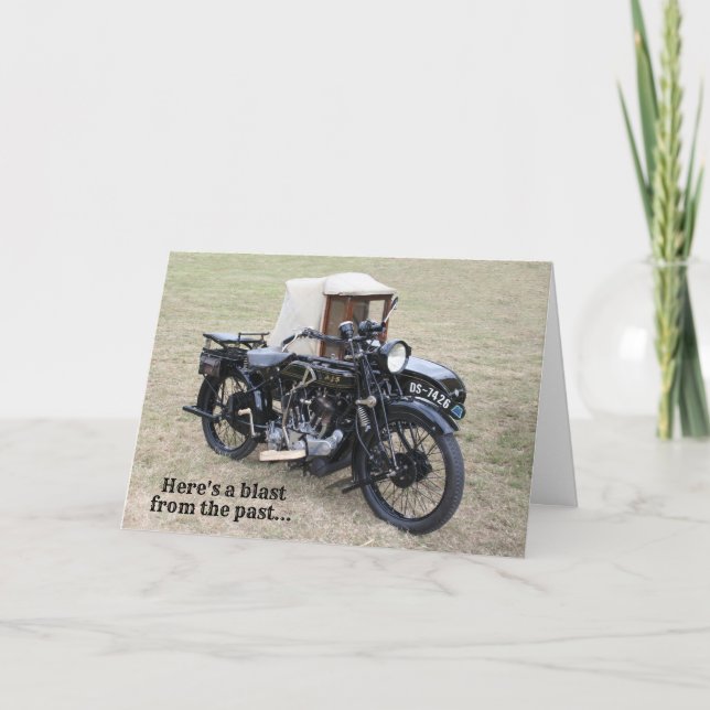 Tarjeta Blast From Vintage Motorcycle Birday Card (Anverso)