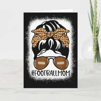 Tarjeta Bleached Football Mom Life With Leopard And Messy