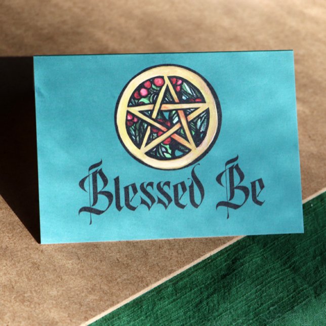 Tarjeta Blessed Be Yule Pagan Holiday (Subido por el creador)