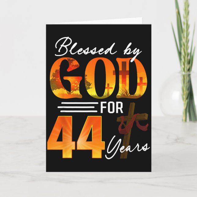 Tarjeta Blessed By God For 44 Years Old Gift 44th Birthday (Anverso)