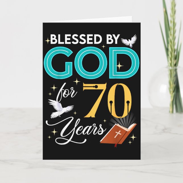 Tarjeta Blessed By God For 70 Years Old 70 Birthday 70th B (Anverso)