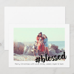 Tarjeta Blessed Christmas Photo Card