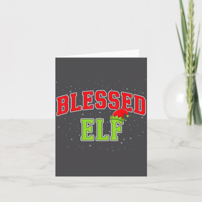 Tarjeta Blessed Elf Christmas Family Matching Group Xmas  (Anverso)