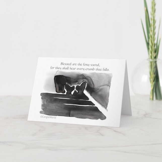 Tarjeta "Blessed es" la beatitud Astuto-Espigada del Corgi (Anverso)