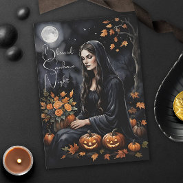 Tarjeta Blessed Samhain Night Halloween Fall Witch