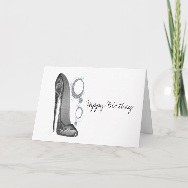 Tarjeta Bling and Groovy Stiletto Shoe Art (Anverso)