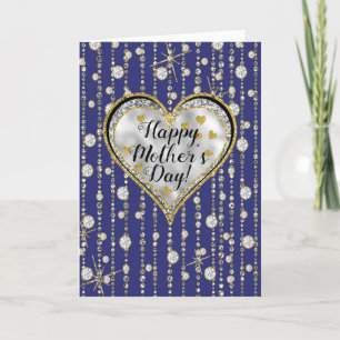 Tarjeta Bling Blue con diamantes en cascada.