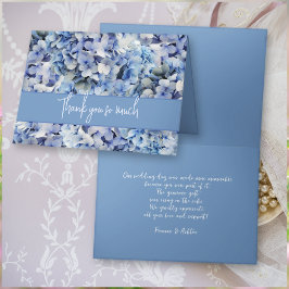 Tarjeta Bliss Blue Hydrangea Boda Gracias Mensaje