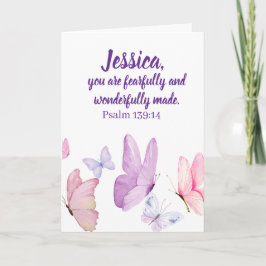 Tarjeta Blissful Butterfly Greeting Card with Psalm 139:14