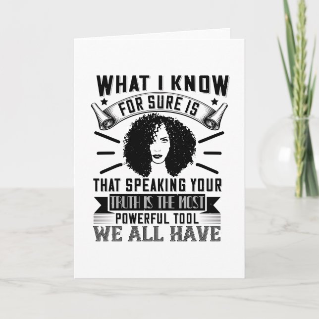 Tarjeta BLM - Hablar tu verdad es poderoso (Anverso)