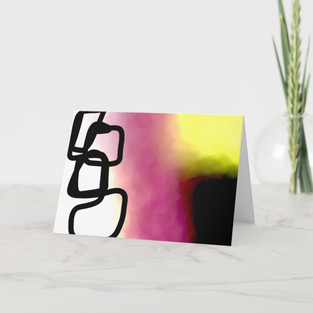 Tarjeta Blockchain: Resumen rosa, amarillo, negro y blanco (Anverso)