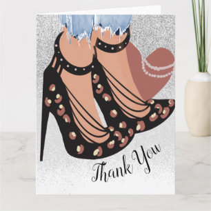 Tarjeta Blogger de moda belleza chic Brillante Gracias