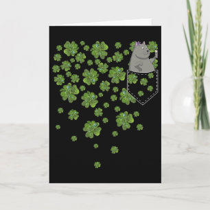 Tarjeta Bloguero de videos de gatos en Pocket Green Clover