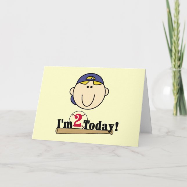 Tarjeta Blond Boy Baseball 2º Aniversario de la camiseta (Anverso)