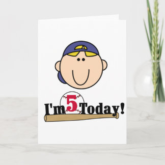 Tarjeta Blond Boy Baseball 5º cumpleaños