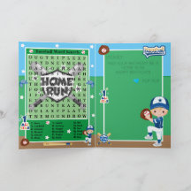 Blonde Boys Béisbol Word Search Happy Birday