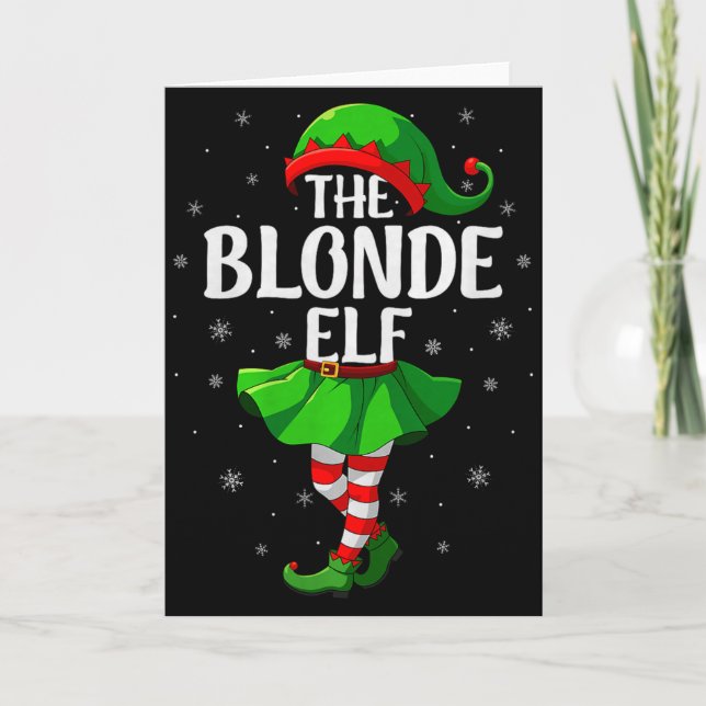 Tarjeta Blonde Elf Christmas Girls Women Elf Squad Xmas Fa (Anverso)