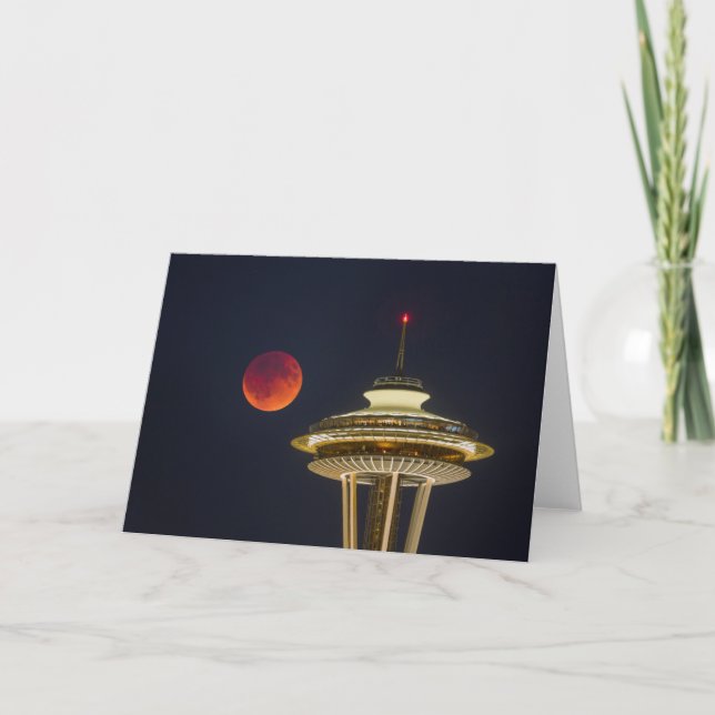 Tarjeta Blood Moon | Seattle Space Needle (Anverso)